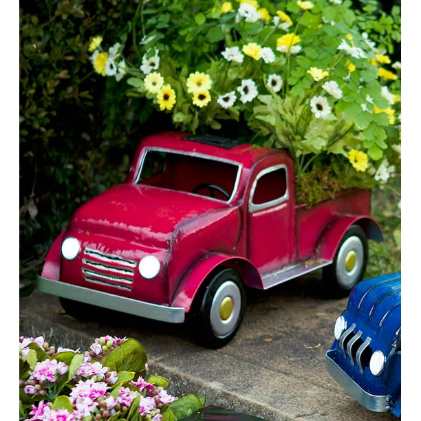 Metall Vintage Truck Blumentopf mit Auto Licht Pickup Truck Pflanzer für Home Garden Outdoor Decor WQEQ Retro-Stil Solar Pickup Truck Garten Dekoration Metall Vintage Truck Blumentopf mit Auto Licht Pickup Truck Pflanzer für Home Garden Outdoor Decor WQEQ Retro-Stil Solar Pickup Truck Garten Dekoration